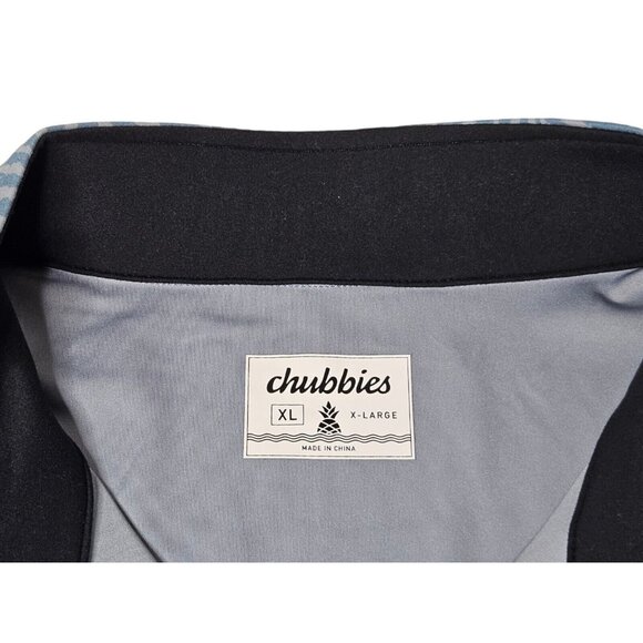 NWT Chubbies Men’s The Calm Palm 1/4 Zip Pullover Long Sleeve Shirt Sz XL Blue - Picture 6 of 10